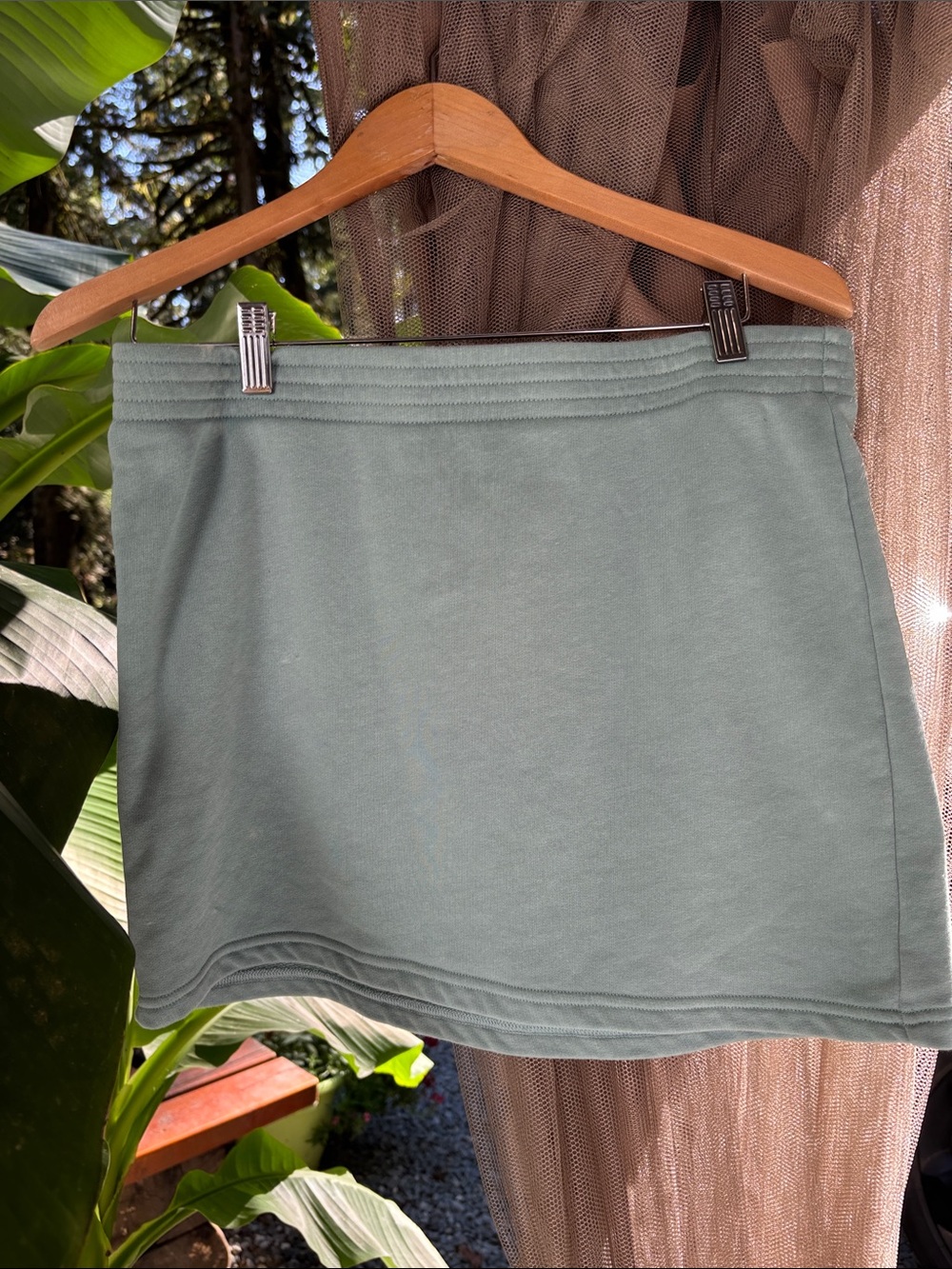 TNA Mint Green Mini Skirt - Clean Straight Hem